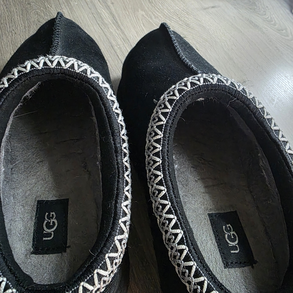UGG Women's Black Slippers with Silver Trim